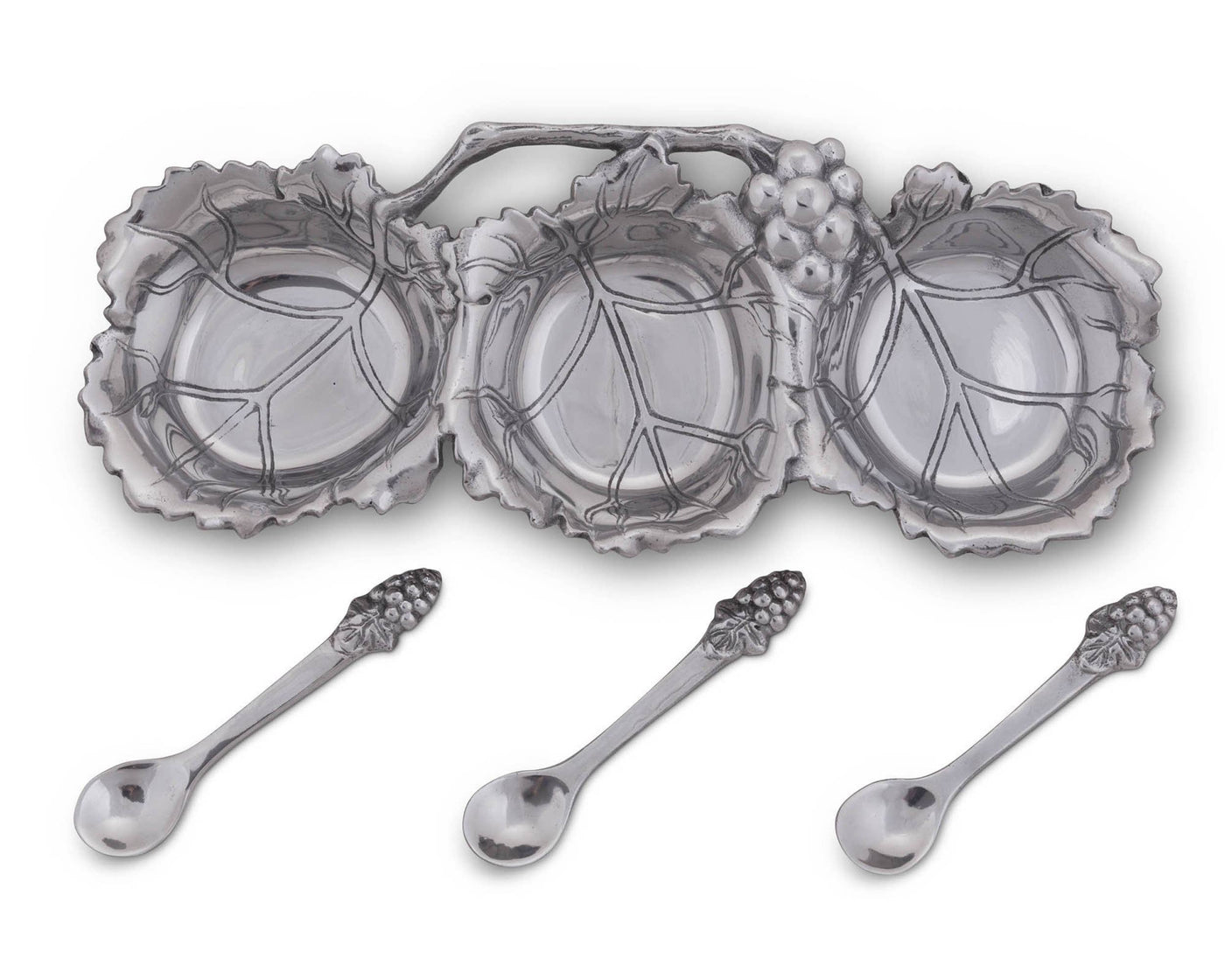 3 Bowl Grape Condiment Server
