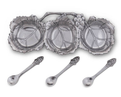 3 Bowl Grape Condiment Server