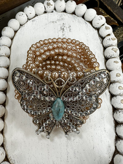 Butterfly Pearl Bracelet