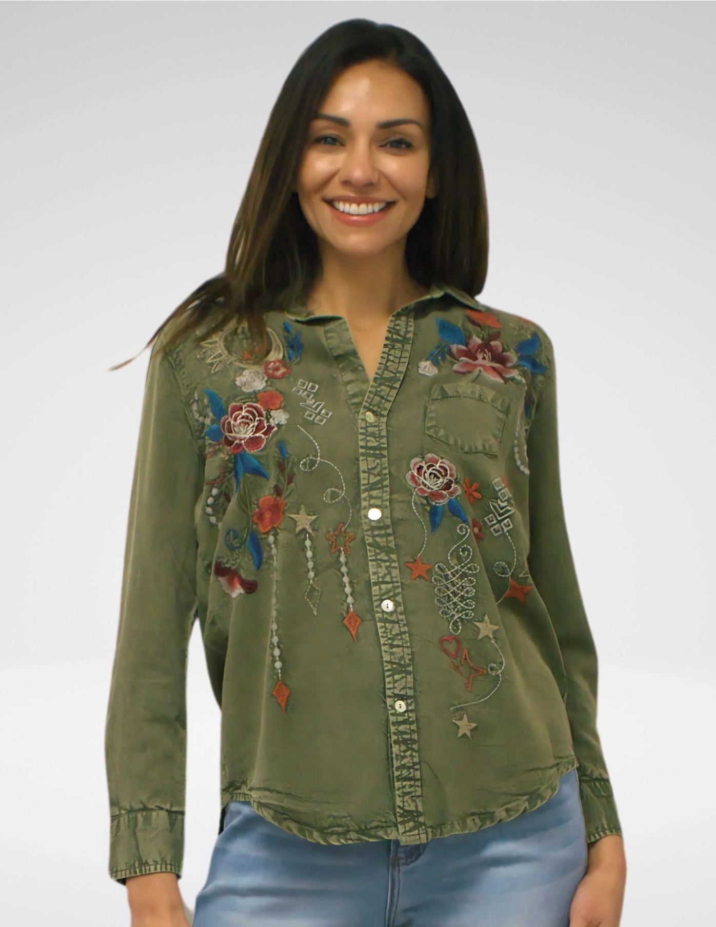 Athena Embroidered Tencel Shirt