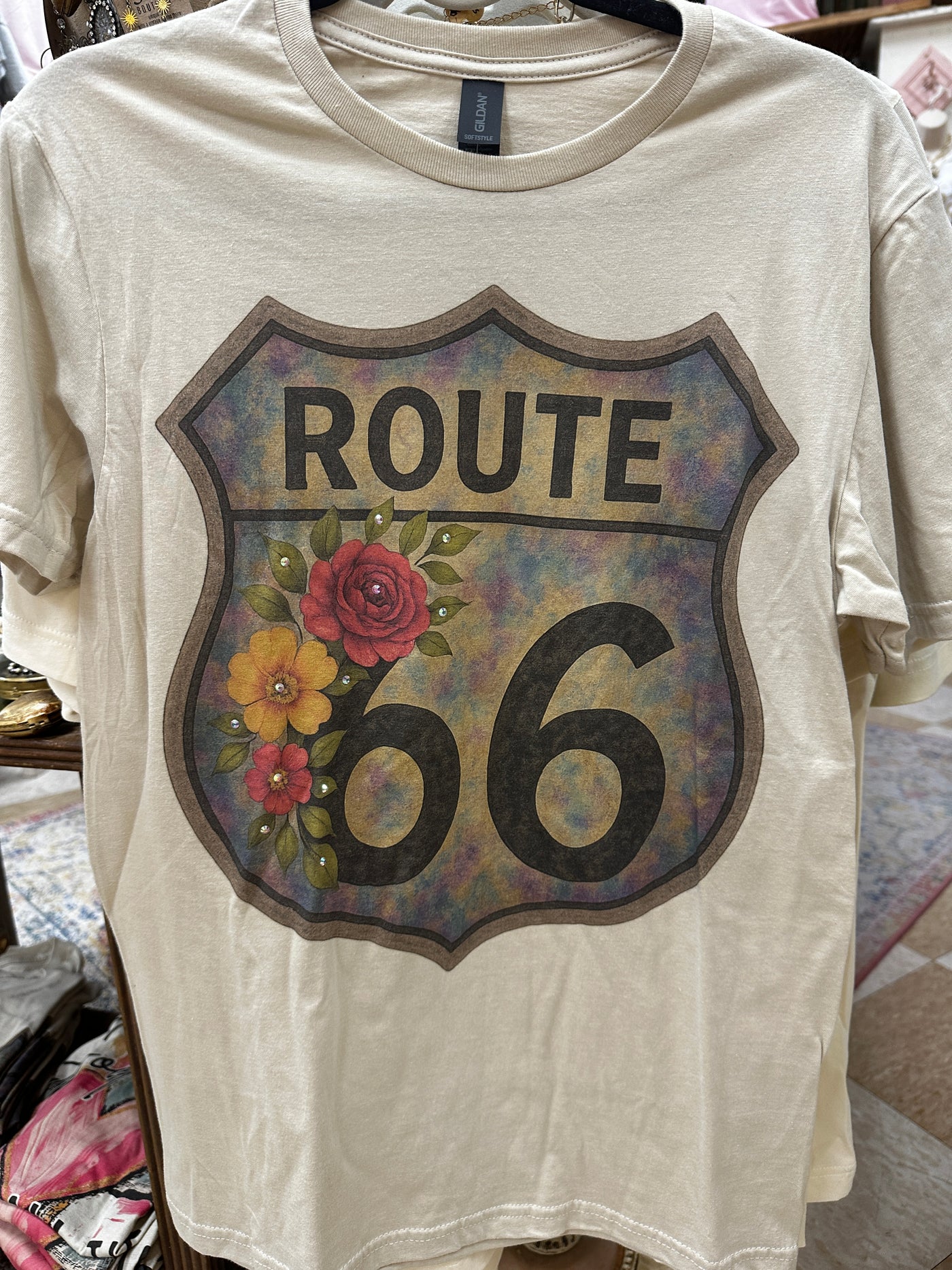 Vintage Route 66 Bling T-shirt