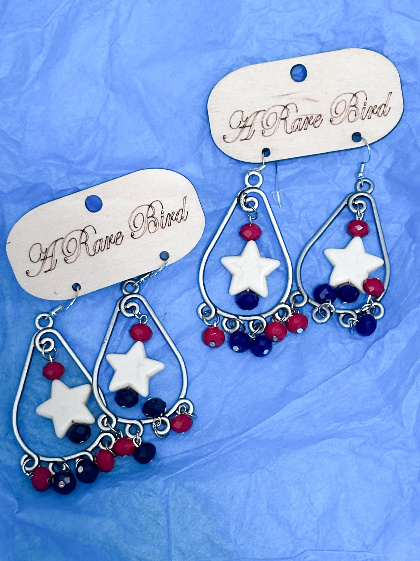 Patriotic Star Dangle Earrings