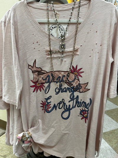 Grace Changes Everything Tattered Tee