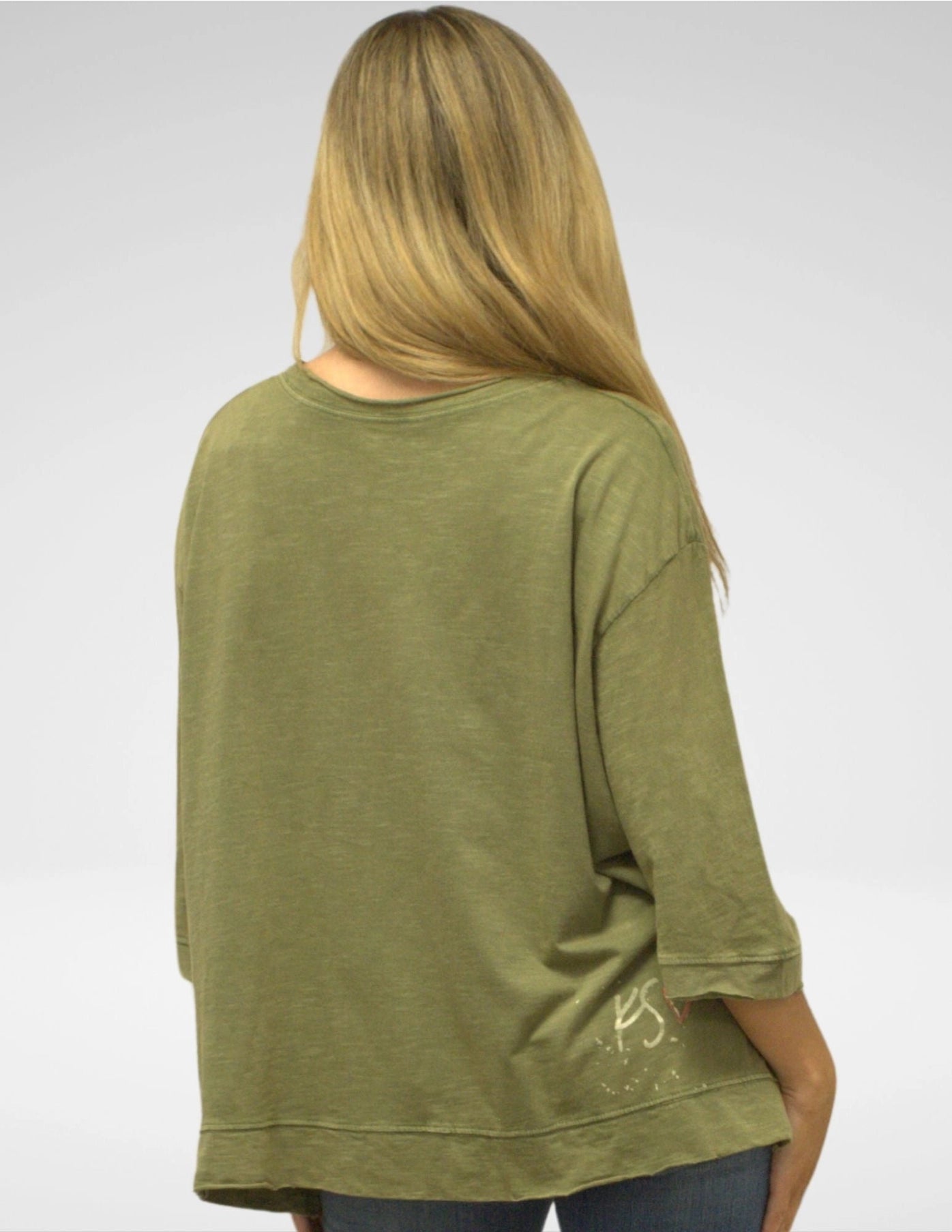 Bea "Wild & Free" Army Green Tee