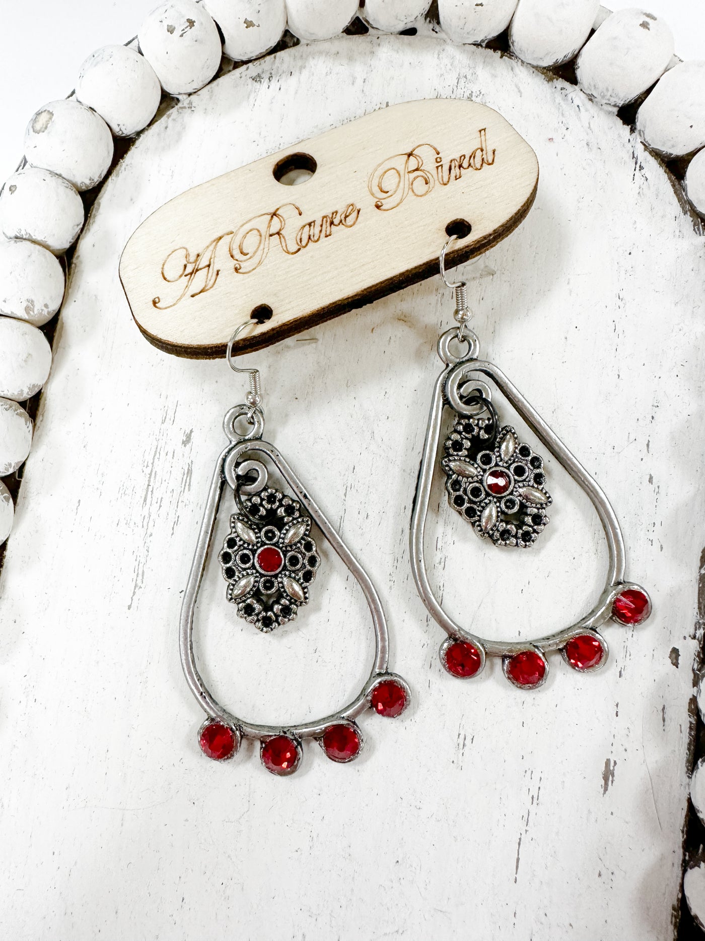 Red Tear Drop Earrings