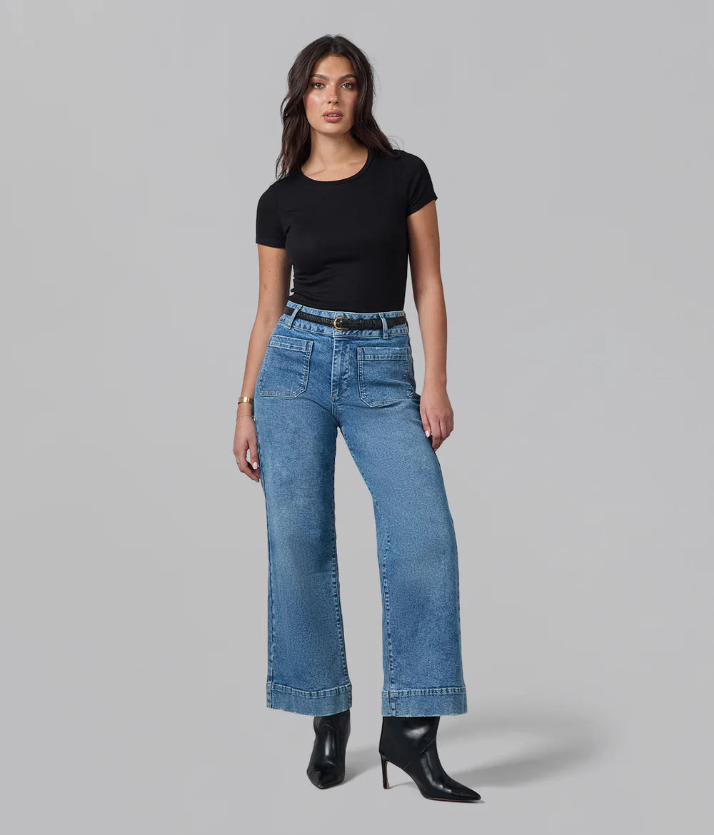 COLETTE High Rise Wide Leg Jeans