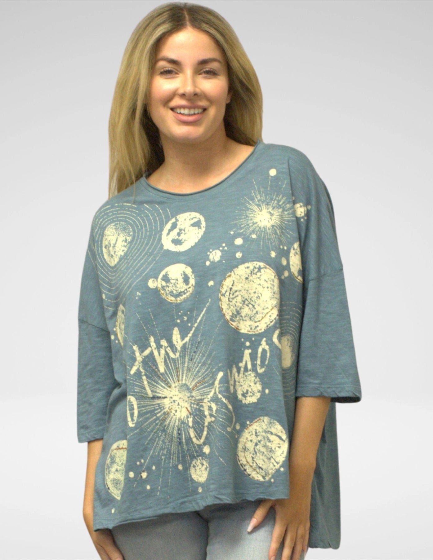 "To The Cosmos" Gunmetal Tunic Tee