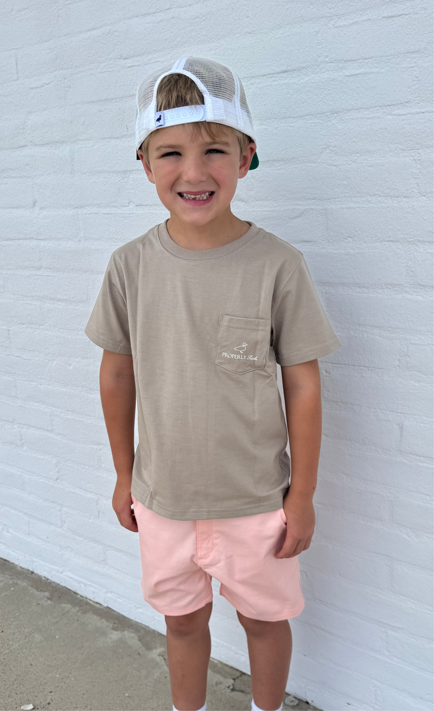 Boys Patriot Short Peach