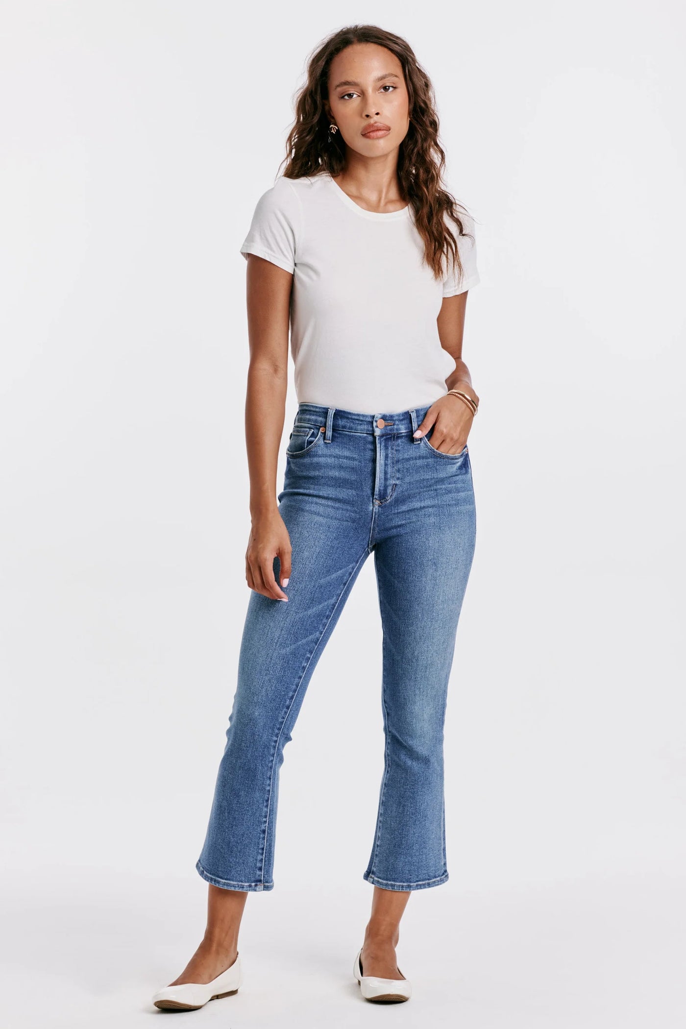 DEAR JOHN JEANNE SUPER HIGH RISE CROPPED FLARE JEANS WEXFORD