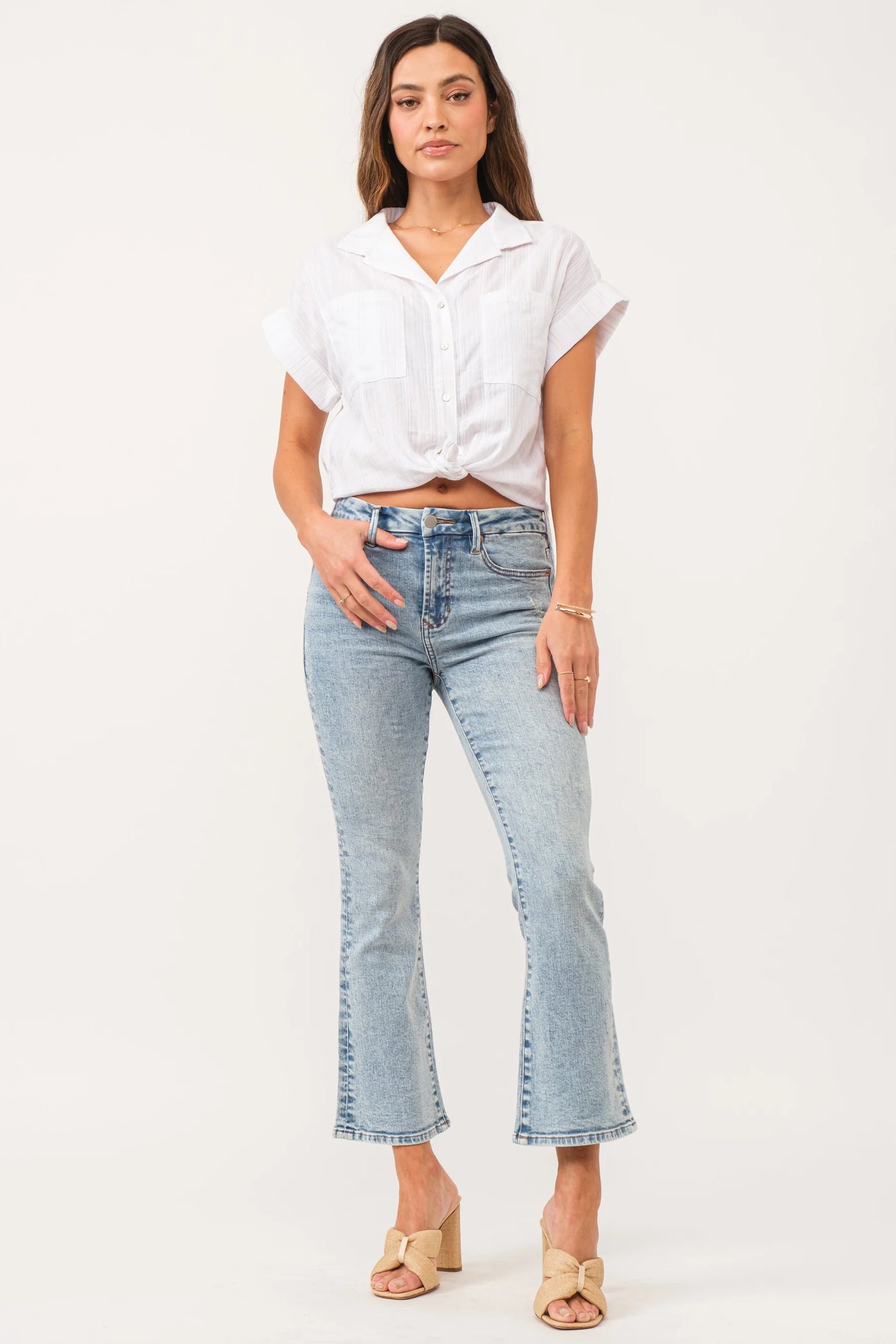 JEANNE HIGH RISE CROPPED FLARE JEANS WEZLEY