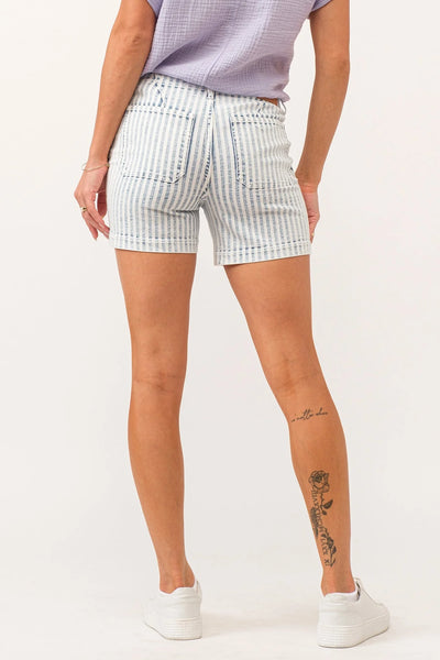 JULIAN HIGH RISE SHORTS RAILROAD STRIPE