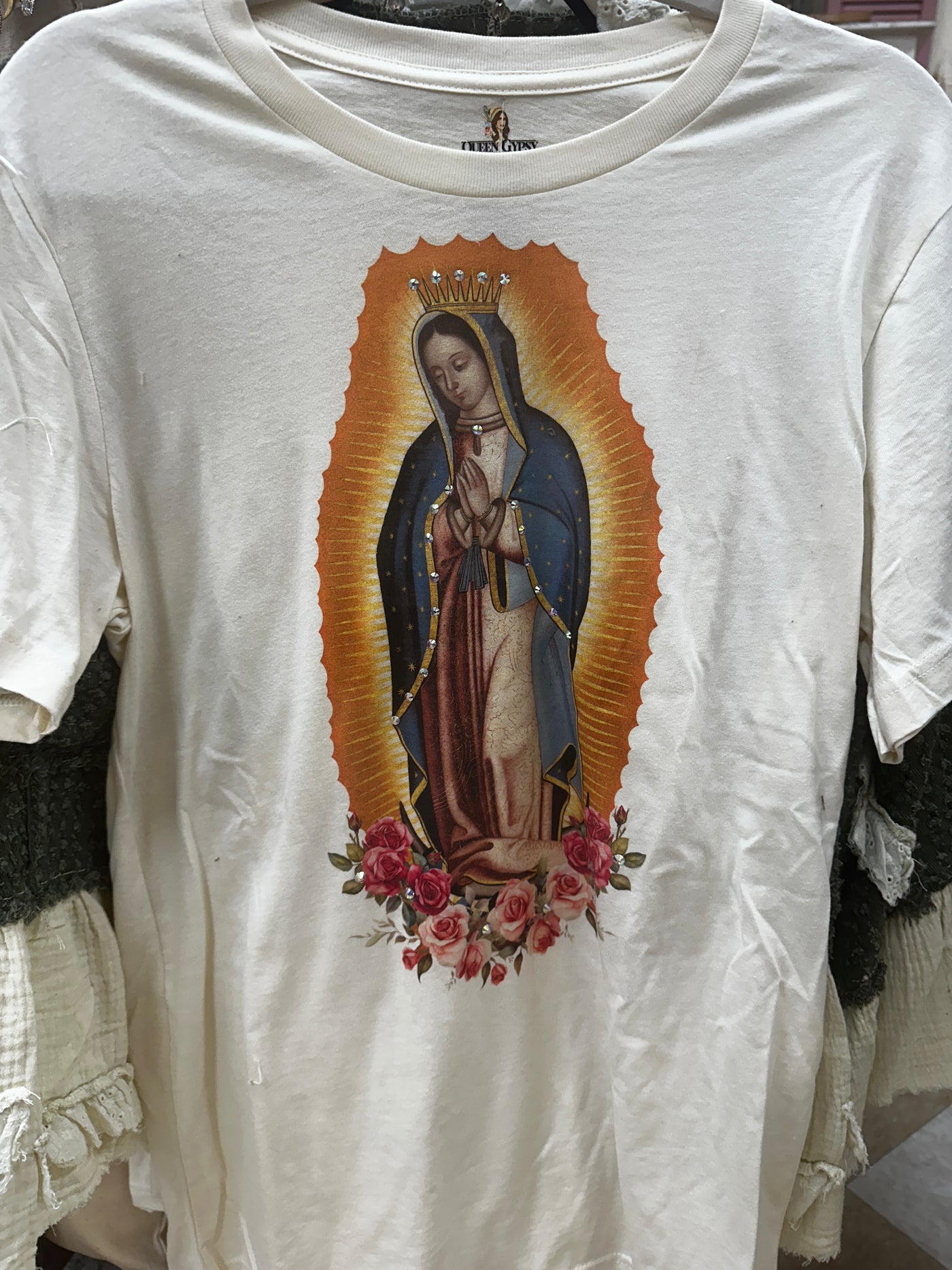 Vintage Our Lady of Guadalupe Bling T-shirt
