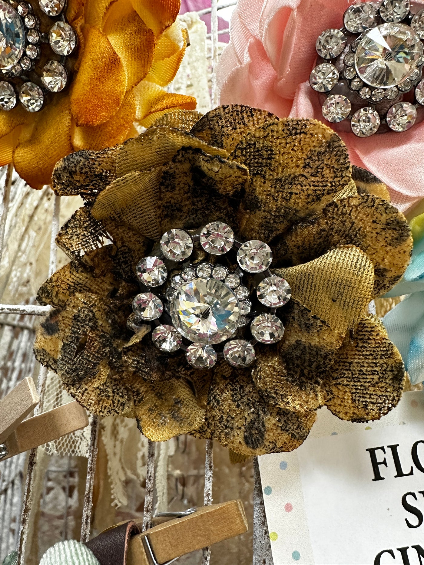 Bling Flower Shirt Slide