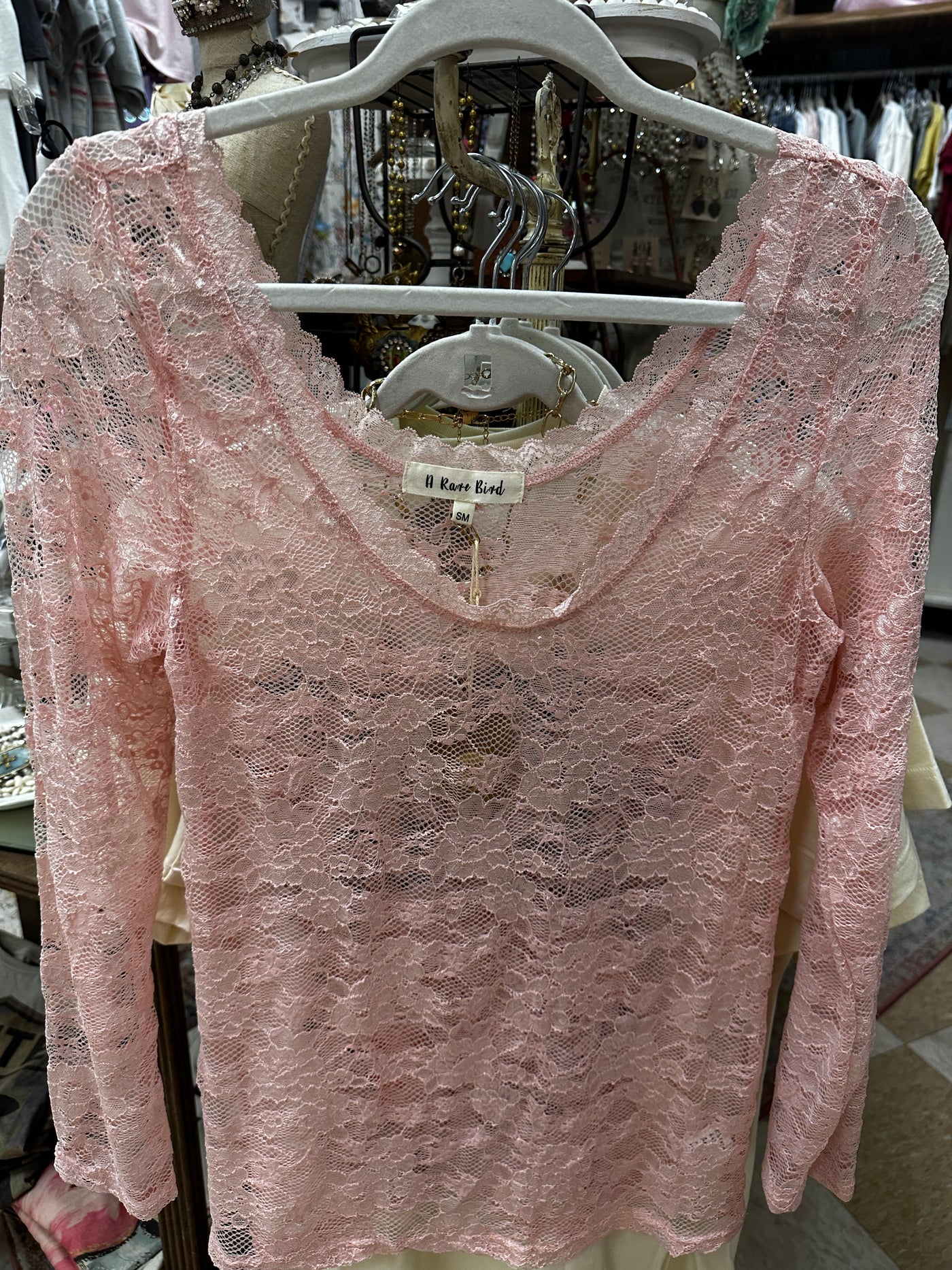 Pink Lace Layer Top