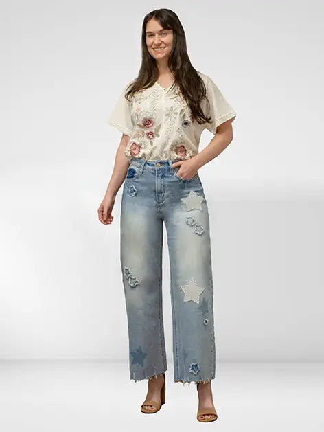 Fatima Star Patch Jeans