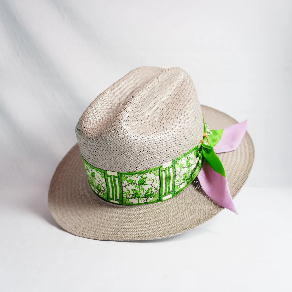 Chinoiserie Monkeys Green Twillionaire & Scarf Ring