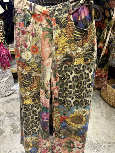 Leopard, Bees & Flowers Garden Pants