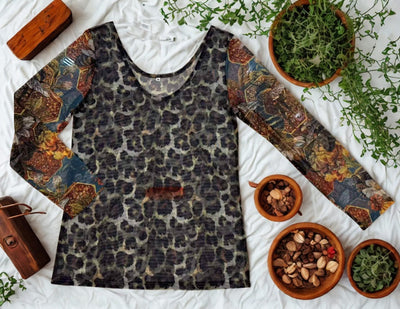 Leopard & Bee Mesh Top