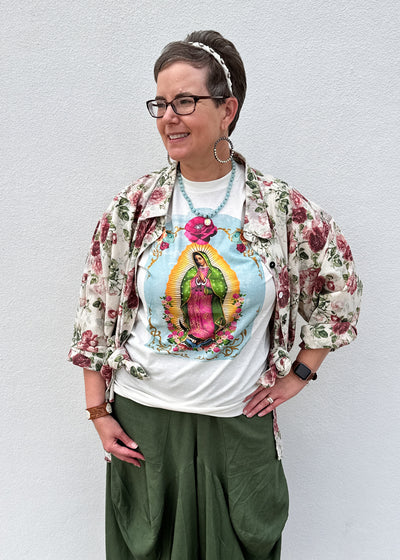 Beautiful Lady Guadalupe with Bling Tee