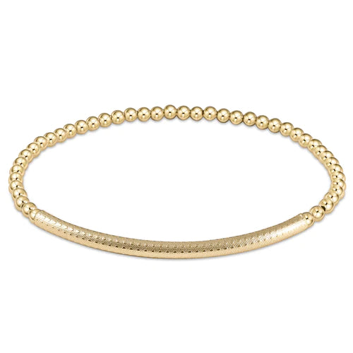 bliss bar textured 2.5mm bead bracelet - gold