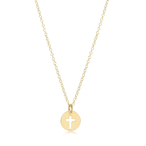16" Necklace Gold - Blessed Small Gold Charm