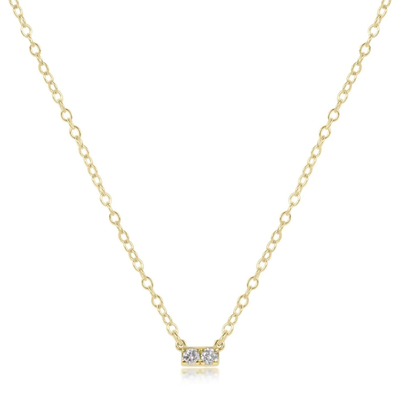 Enewton 14kt gold and diamond significance bar necklace - two