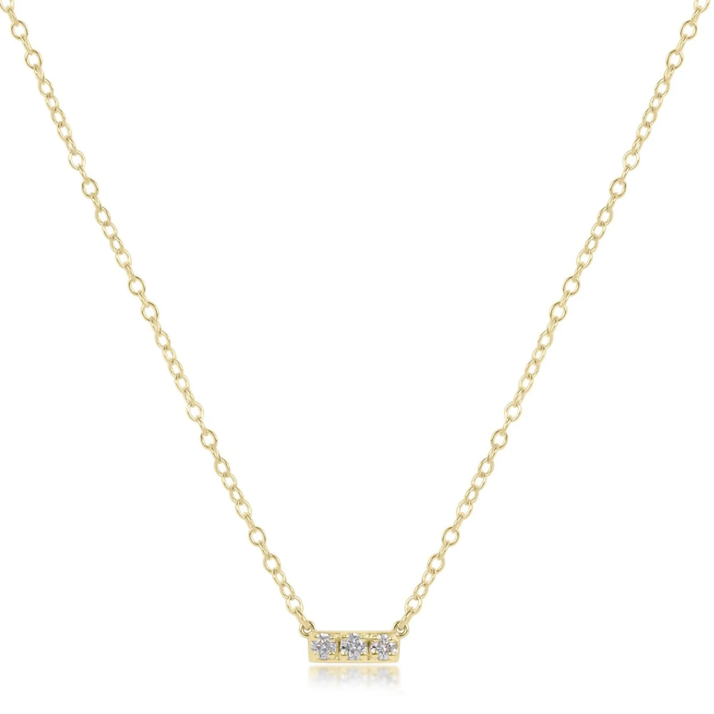 Enewton 14kt gold and diamond significance bar necklace - three