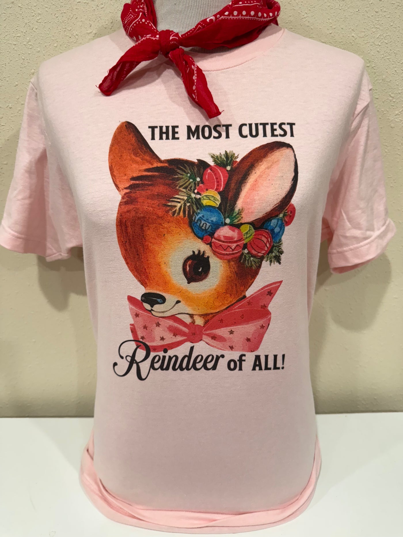 Vintage "The Cutest Reindeer of All" Bling T-shirt