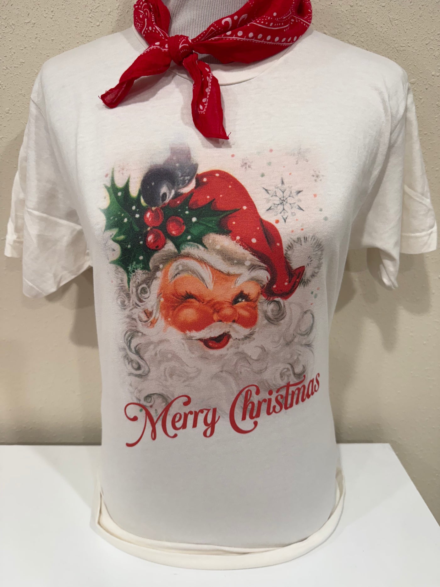 Vintage Santa "Merry Christmas" Bling T-Shirt