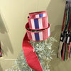 John Mark Ribbon - Red, White, Blue Stripe Dupion