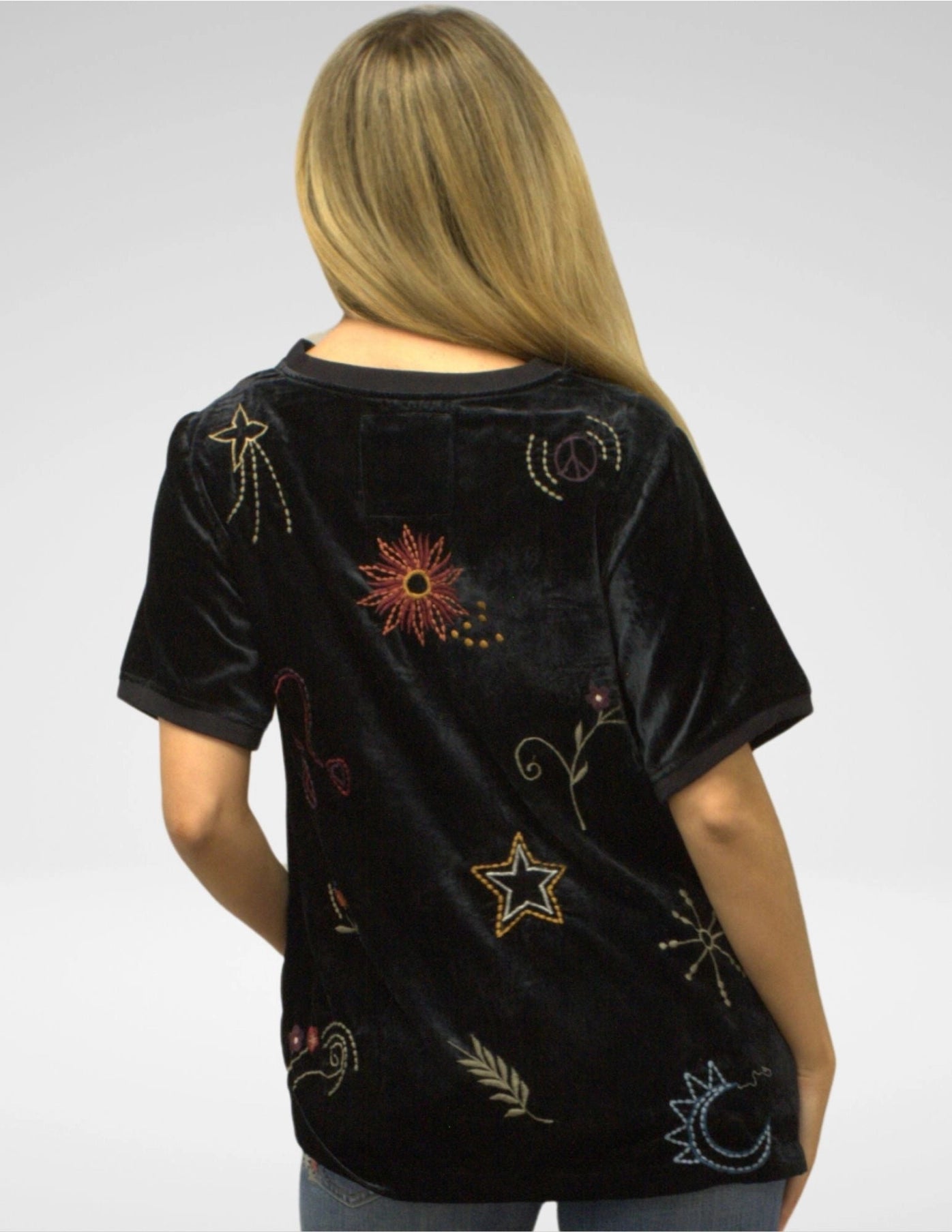 Black Odine Velvet Tee