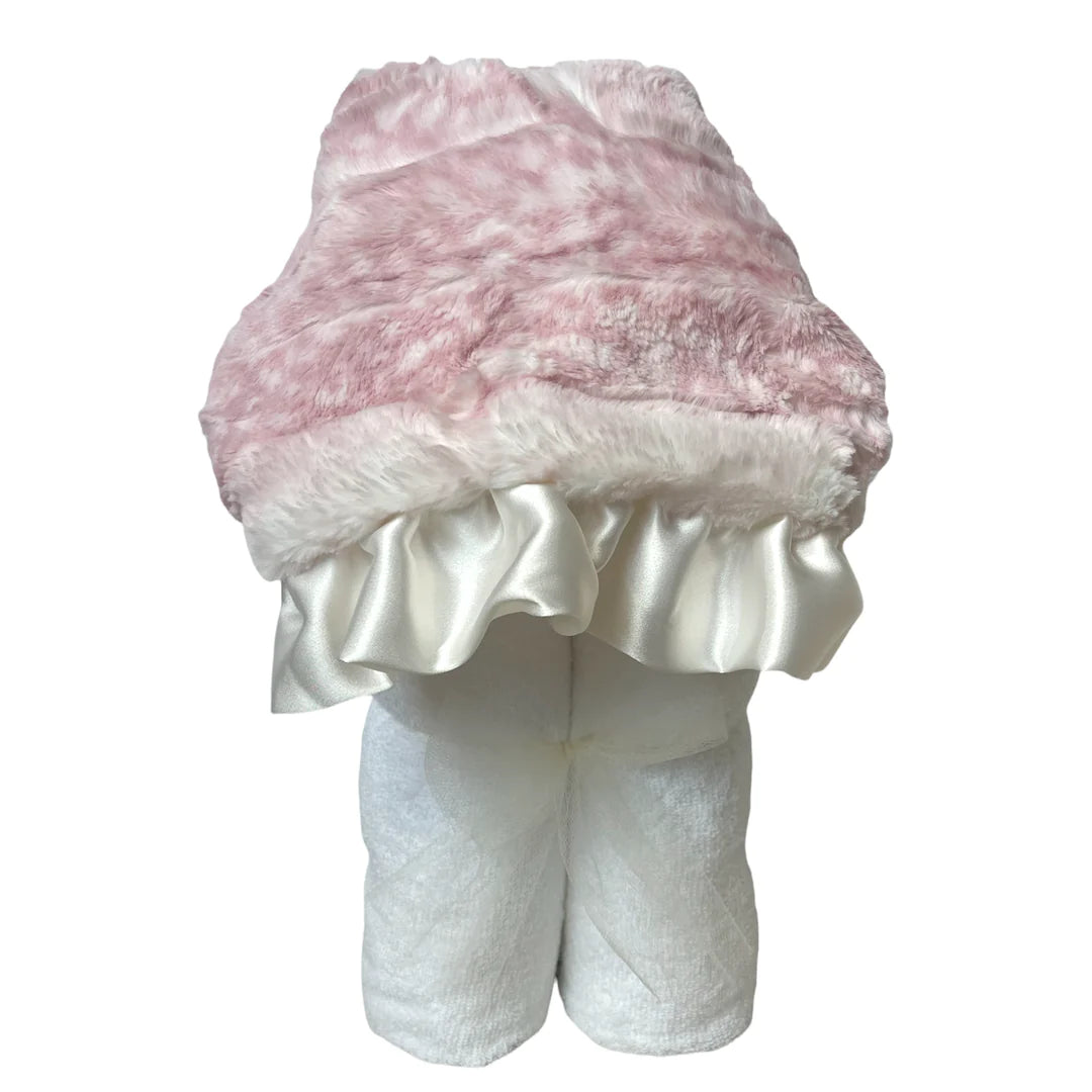 Rockin Royalty Plush Hooded Bath Towel- Sweet Pink Fawn