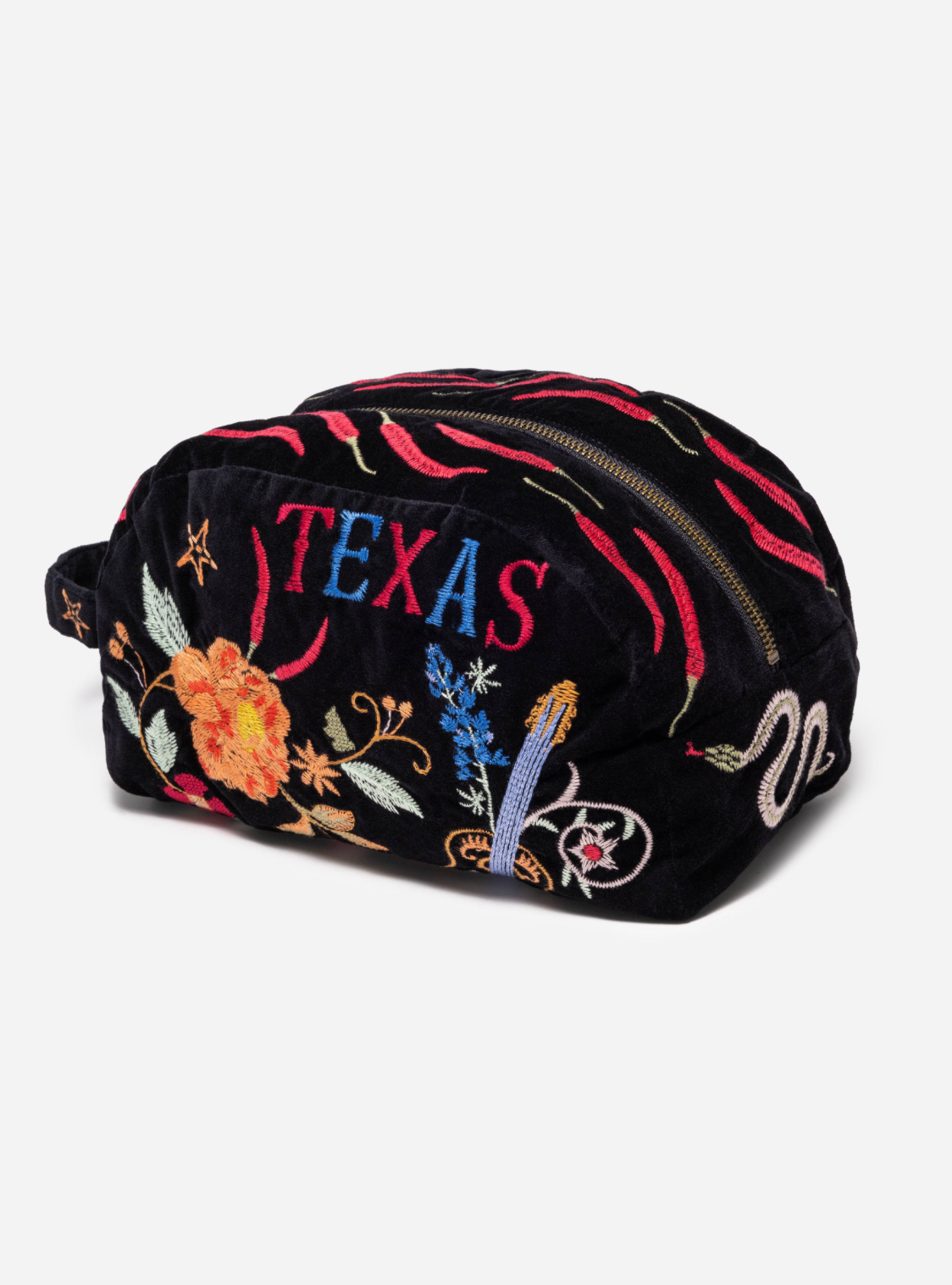 TEXAS COTTON VELVET MAKEUP BAG