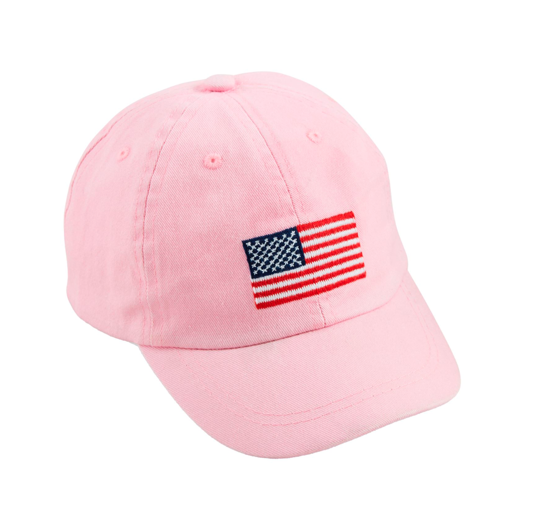 Girls PINK FLAG EMBROIDERED HAT