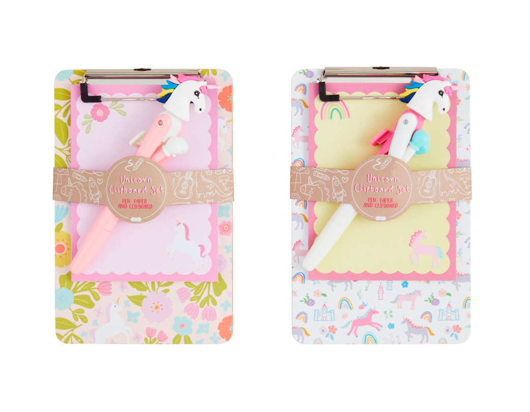 UNICORN PEN & CLIPBOARD SETS