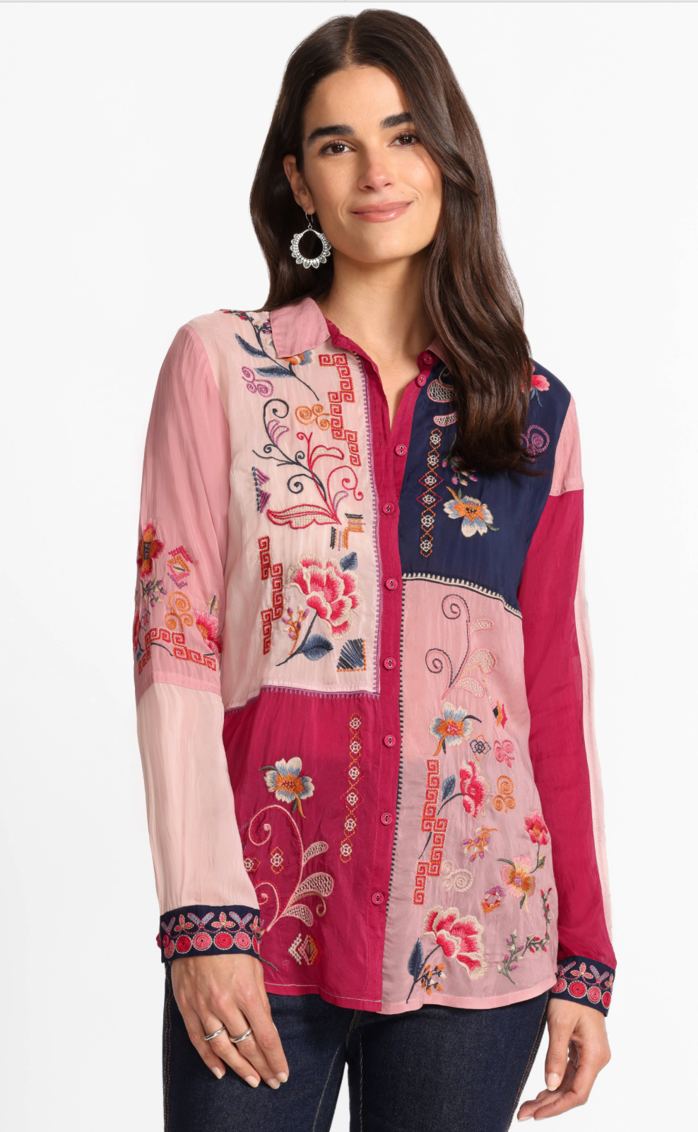 Georgina MARCIA Red COLOR BLOCK SHIRT