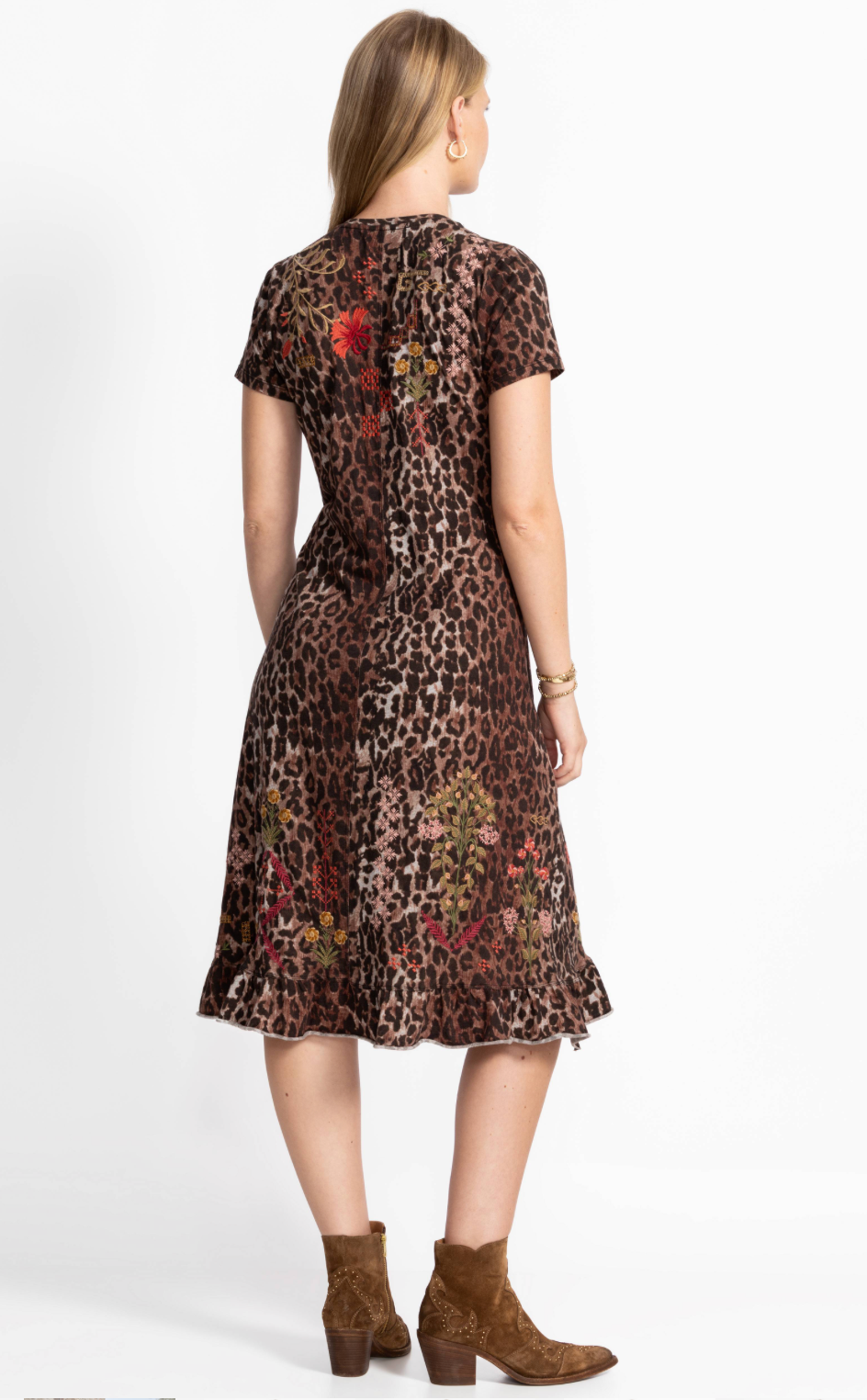 Malaya Leopard Ruffle Hem Dress