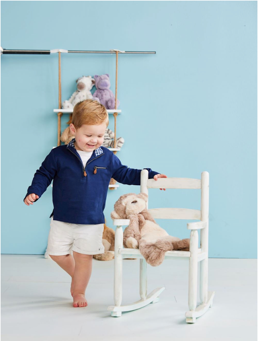 Boys Navy Quarter Zip