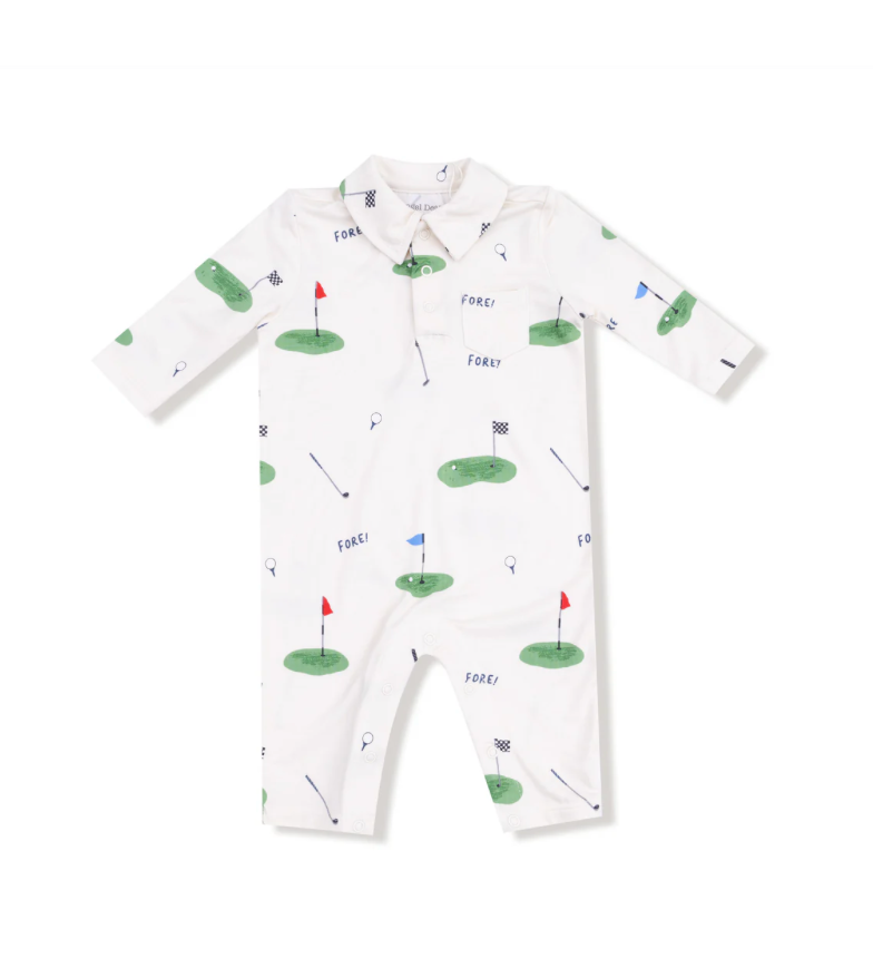 All Fore Golf Polo Romper