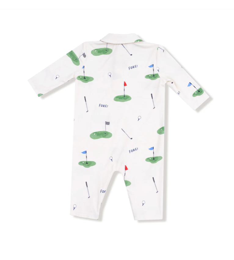 All Fore Golf Polo Romper
