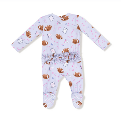 Touchdown Time Lavender Zipper Footie