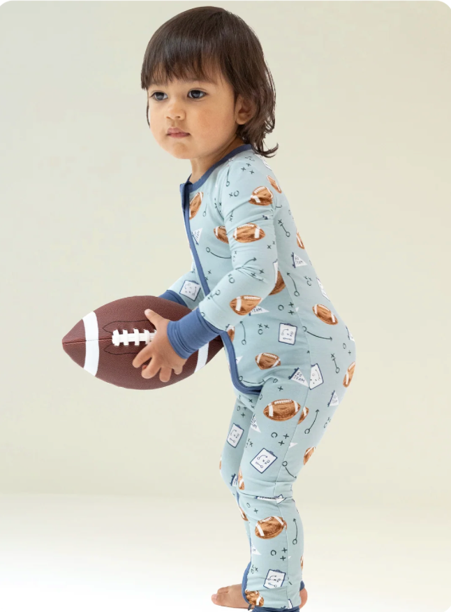 Touchdown Time Grey Mist Zipper Romper