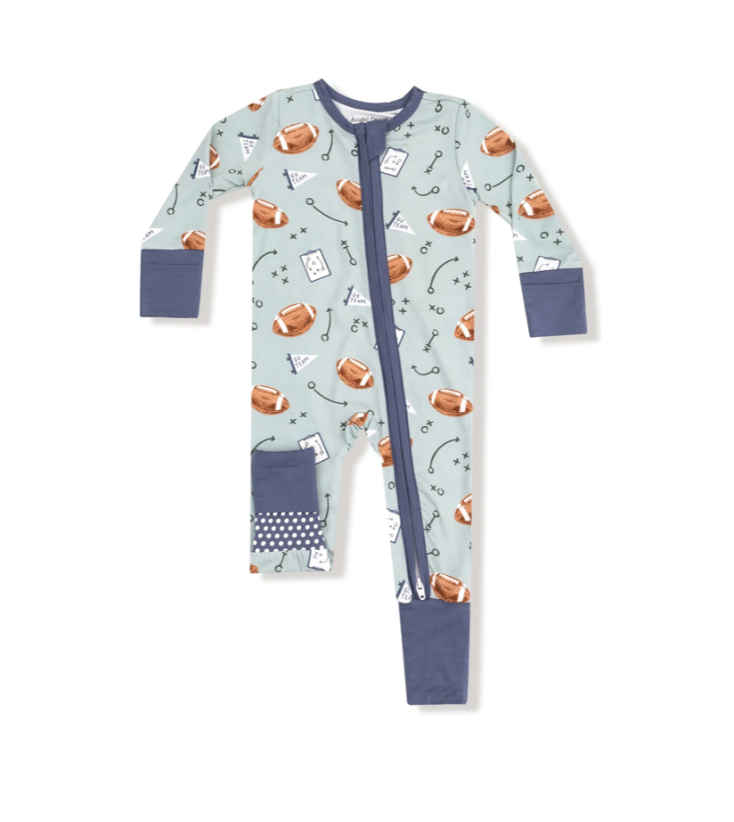 Touchdown Time Grey Mist Zipper Romper