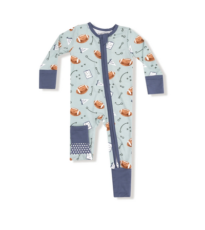 Touchdown Time Grey Mist Zipper Romper