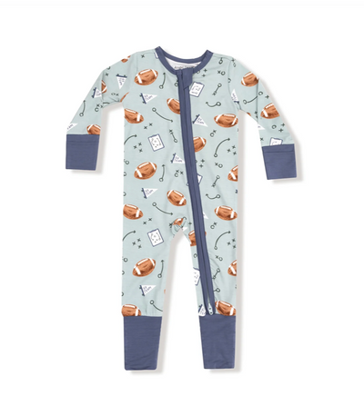 Touchdown Time Grey Mist Zipper Romper