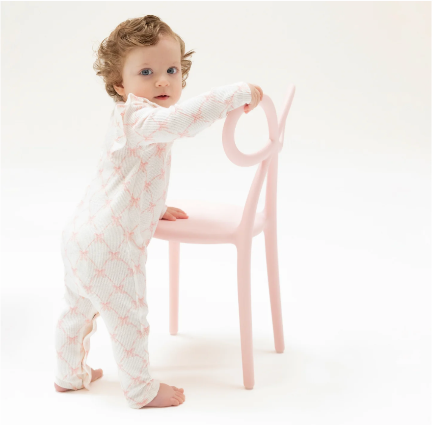 Ribbon Bow Trellis Ruffle Romper