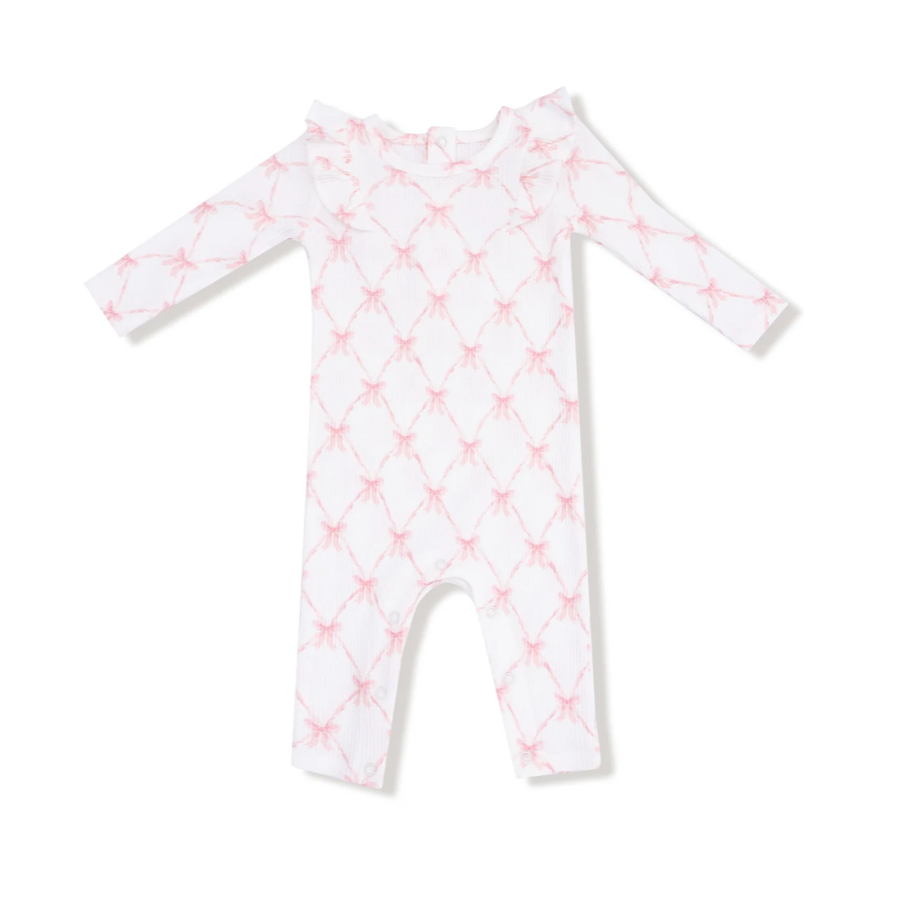 Ribbon Bow Trellis Ruffle Romper