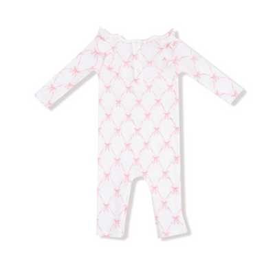Ribbon Bow Trellis Ruffle Romper