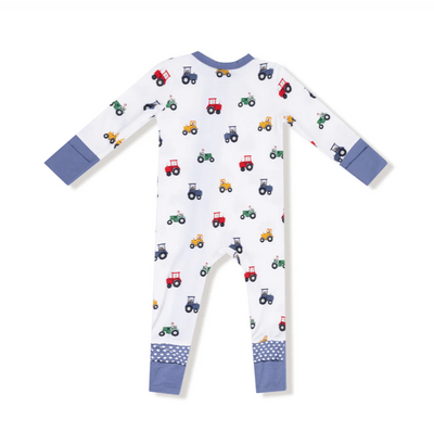 Mini Tractors Zipper Romper