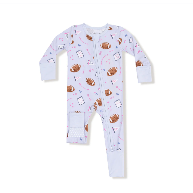 Touchdown Time Lavender Zipper  Romper
